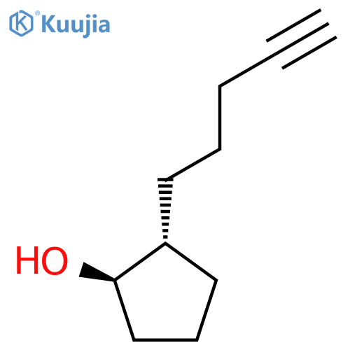 rac-(1R,2R)-2-(pent-4-yn-1-yl)cyclopentan-1-ol structure
