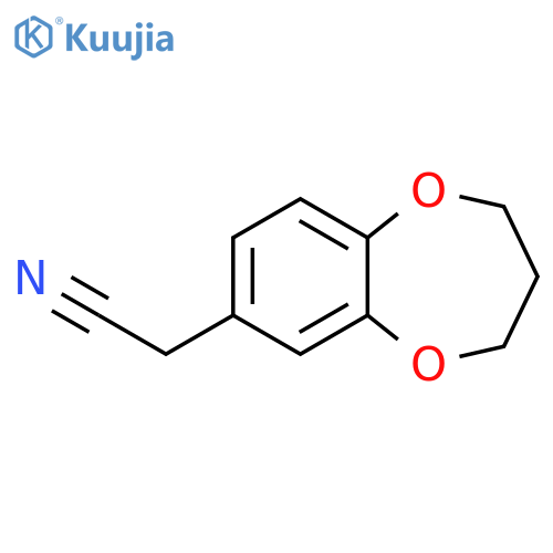 2-(3,4-dihydro-2H-1,5-benzodioxepin-7-yl)acetonitrile structure
