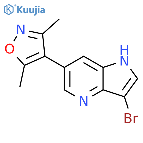 4-(3-bromo-1H-pyrrolo[3,2-b]pyridin-6-yl)-3,5-dimethyl-isoxazole structure