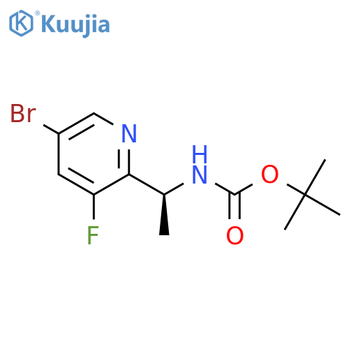 tert-butyl N-[(1S)-1-(5-bromo-3-fluoropyridin-2-yl)ethyl]carbamate structure