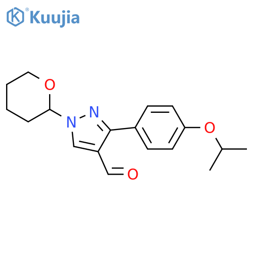 3-(4-Isopropoxy-phenyl)-1-(tetrahydro-pyran-2-yl)-1H-pyrazole-4-carbaldehyde structure