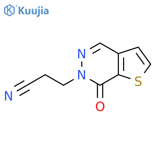 3-{7-oxo-6H,7H-thieno[2,3-d]pyridazin-6-yl}propanenitrile structure
