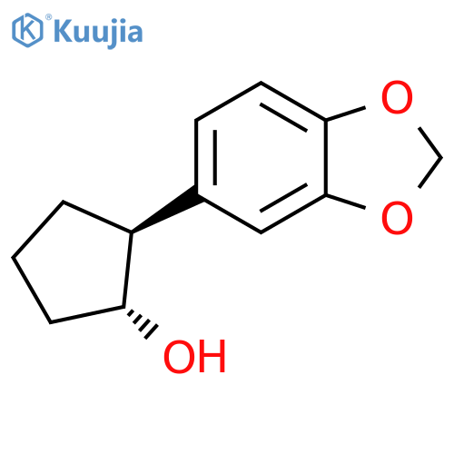 Cyclopentanol, 2-(1,3-benzodioxol-5-yl)-, (1R,2S)-rel- structure