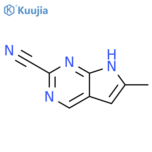 6-methyl-7H-pyrrolo[2,3-d]pyrimidine-2-carbonitrile structure