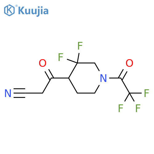 3-[3,3-difluoro-1-(trifluoroacetyl)piperidin-4-yl]-3-oxopropanenitrile structure