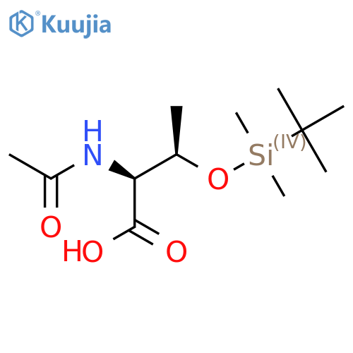 (2S,3R)-3-[(tert-butyldimethylsilyl)oxy]-2-acetamidobutanoic acid structure