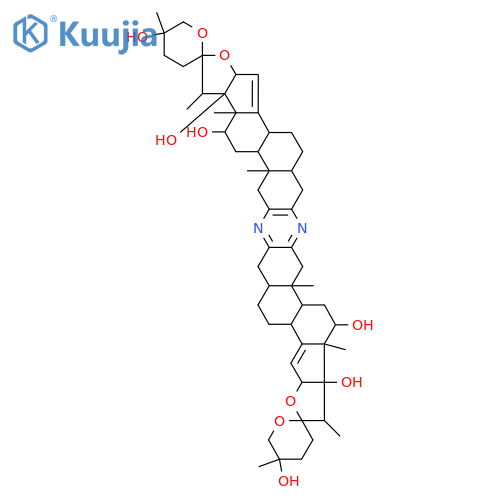 Dispiro[2H-pyran-2,2'(13'H)-bisfuro[3'',2'':3',4']cyclopenta[1',2':5,6]naphtho[1,2-b:1',2'-i]phenazine-13',2''-[2H]pyran]-5,5'',11',11'b,22',22'b-hexol,1',3,3'',3'a,4,4'',4'b,5,5',5'',6,6',6'',6'a,7',9',9'a,9'b,10',11',11'a,12',14'a,15'b,16',17',17'a,18',20',20'a,20'b,21',22',22'a-tetratriacontahydro-1',5,5'',9'a,11'a,12',20'a,22'a-octamethyl-,(1'S,2R,2'''R,3'aS,4'bR,5S,5'''S,6'aS,9'aS,9'bS,11'R,11'aR,11'bS,12'S,14'aS,15'bR,17'aS,20'aS,20'bS,22'R,22'aR,22'bS)-(9CI) structure