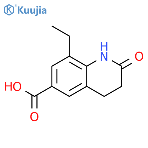 8-ethyl-2-oxo-1,2,3,4-tetrahydroquinoline-6-carboxylic acid structure