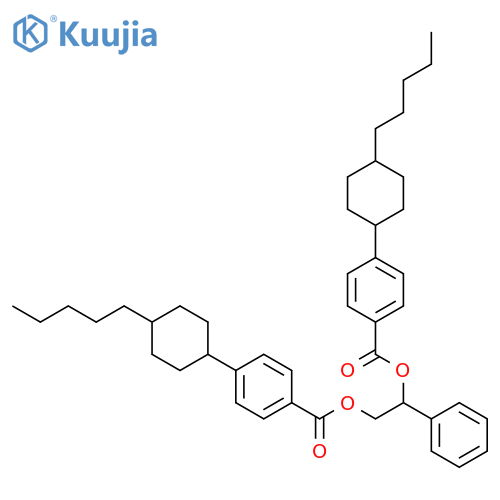 Benzoic acid,4-(trans-4-pentylcyclohexyl)-, 1,1'-[(1S)-1-phenyl-1,2-ethanediyl] ester structure