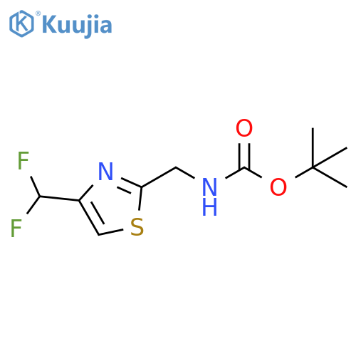 tert-Butyl N-[[4-(difluoromethyl)thiazol-2-yl]methyl]carbamate structure