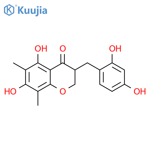 2',4',5,7-Tetrahydroxy-6,8-dimethylhomoisoflavanone; (±)-form structure