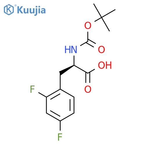 (2R)-2-{(tert-butoxy)carbonylamino}-3-(2,4-difluorophenyl)propanoic acid structure