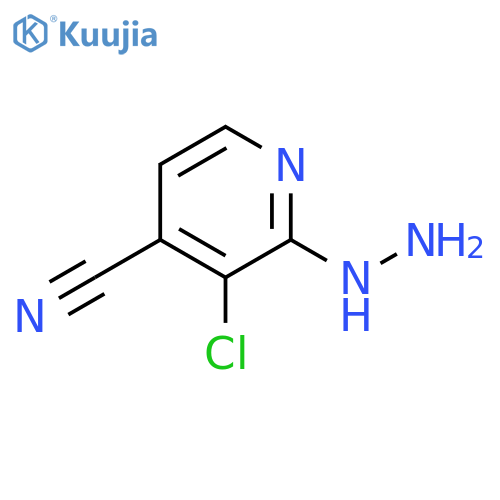 3-chloro-2-hydrazinylpyridine-4-carbonitrile structure