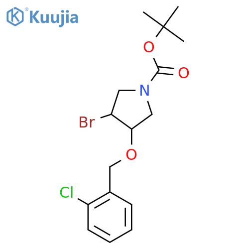 tert-butyl 3-bromo-4-(2-chlorophenyl)methoxypyrrolidine-1-carboxylate structure
