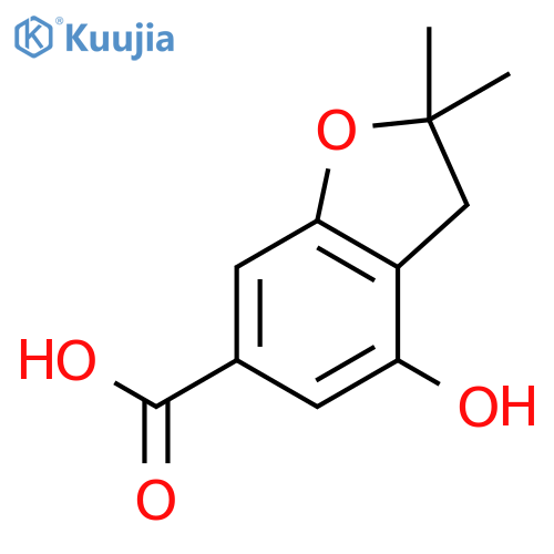 4-Hydroxy-2,2-dimethyl-2,3-dihydrobenzofuran-6-carboxylicacid structure