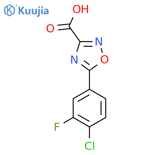 5-(4-chloro-3-fluorophenyl)-1,2,4-oxadiazole-3-carboxylic acid structure
