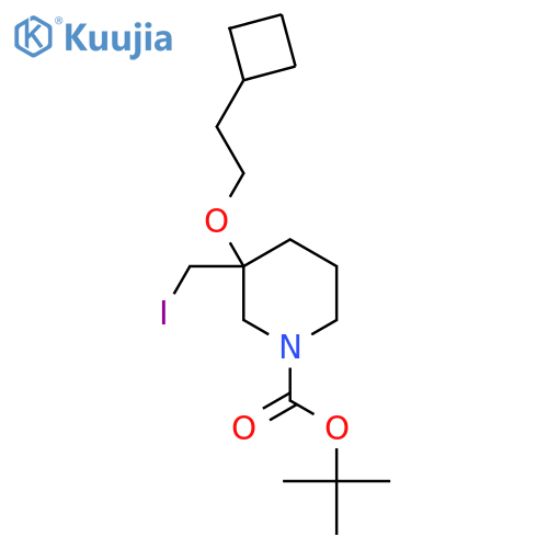 tert-butyl 3-(2-cyclobutylethoxy)-3-(iodomethyl)piperidine-1-carboxylate structure