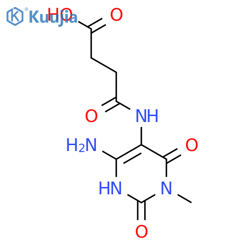 Butanoic acid,4-[(4-amino-1,2,3,6-tetrahydro-1-methyl-2,6-dioxo-5-pyrimidinyl)amino]-4-oxo- structure
