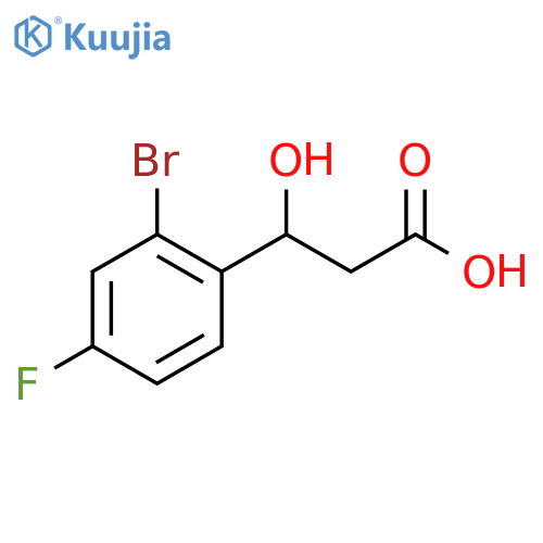 3-(2-bromo-4-fluorophenyl)-3-hydroxypropanoic acid structure