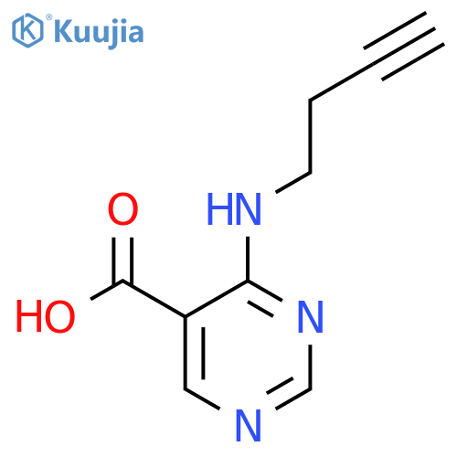 4-(but-3-yn-1-yl)aminopyrimidine-5-carboxylic acid structure