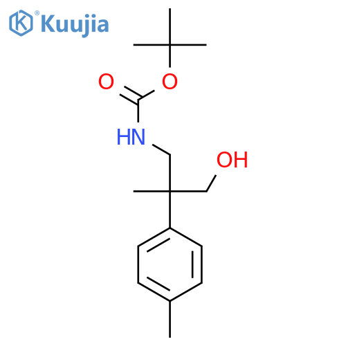 tert-butyl N-[3-hydroxy-2-methyl-2-(4-methylphenyl)propyl]carbamate structure