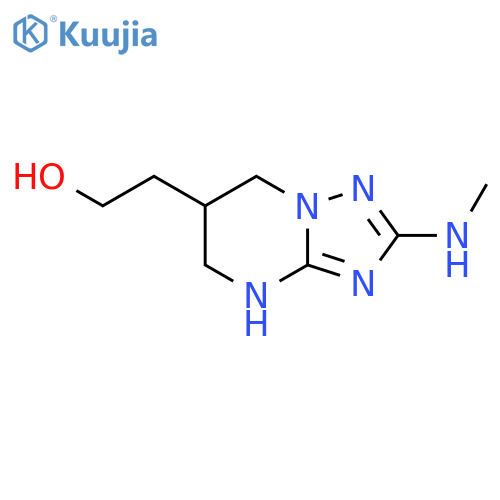 2-2-(methylamino)-4H,5H,6H,7H-1,2,4triazolo1,5-apyrimidin-6-ylethan-1-ol structure