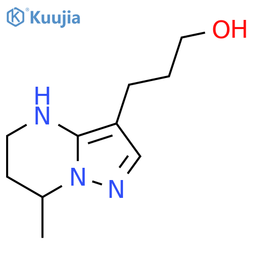 3-{7-methyl-4H,5H,6H,7H-pyrazolo1,5-apyrimidin-3-yl}propan-1-ol structure