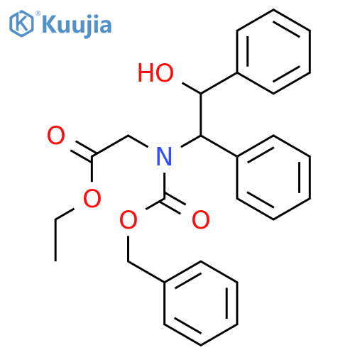 Ethyl 2-(((benzyloxy)carbonyl)((1S,2R)-2-hydroxy-1,2-diphenylethyl)amino)acetate structure
