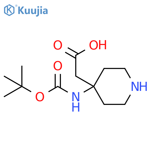2-[4-(tert-butoxycarbonylamino)-4-piperidyl]acetic acid structure