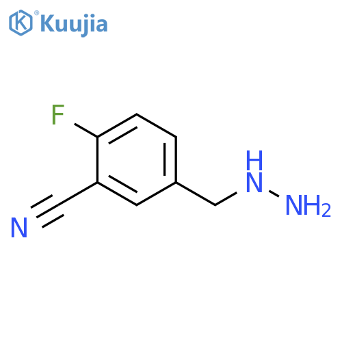 2-fluoro-5-(hydrazinylmethyl)benzonitrile structure