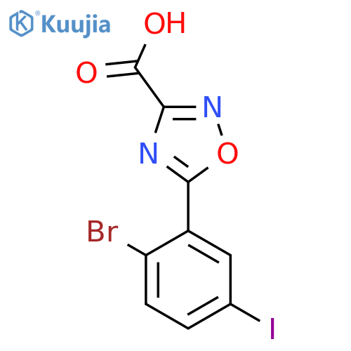 5-(2-bromo-5-iodophenyl)-1,2,4-oxadiazole-3-carboxylic acid structure