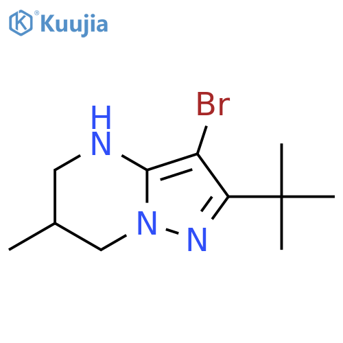 3-bromo-2-tert-butyl-6-methyl-4H,5H,6H,7H-pyrazolo1,5-apyrimidine structure