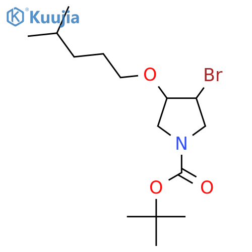 tert-butyl 3-bromo-4-(4-methylpentyl)oxypyrrolidine-1-carboxylate structure