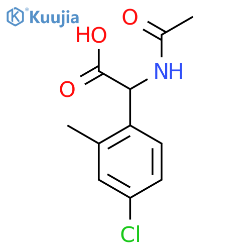 2-(4-chloro-2-methylphenyl)-2-acetamidoacetic acid structure