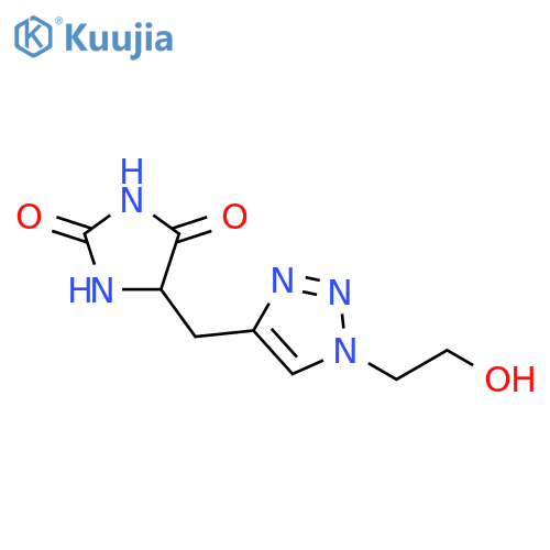 5-{1-(2-hydroxyethyl)-1H-1,2,3-triazol-4-ylmethyl}imidazolidine-2,4-dione structure