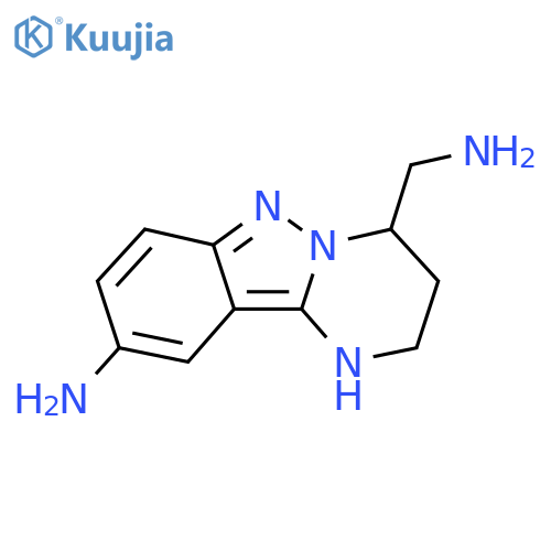 4-(aminomethyl)-1H,2H,3H,4H-pyrimido1,2-bindazol-9-amine structure