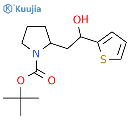 tert-butyl 2-2-hydroxy-2-(thiophen-2-yl)ethylpyrrolidine-1-carboxylate structure