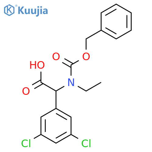 2-{(benzyloxy)carbonyl(ethyl)amino}-2-(3,5-dichlorophenyl)acetic acid structure