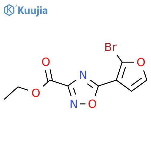 ethyl 5-(2-bromofuran-3-yl)-1,2,4-oxadiazole-3-carboxylate structure