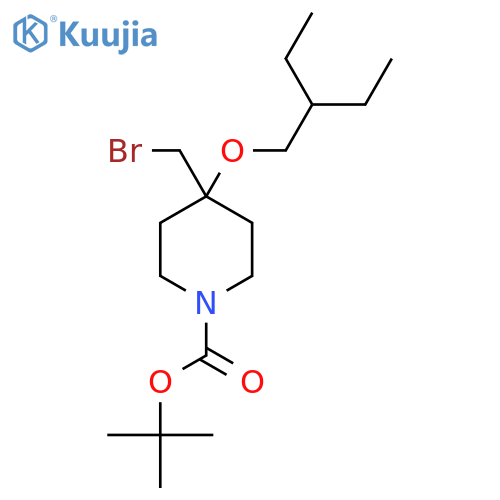 tert-butyl 4-(bromomethyl)-4-(2-ethylbutoxy)piperidine-1-carboxylate structure