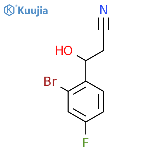 3-(2-Bromo-4-fluorophenyl)-3-hydroxypropanenitrile structure