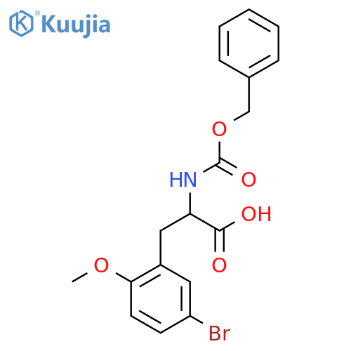 2-{(benzyloxy)carbonylamino}-3-(5-bromo-2-methoxyphenyl)propanoic acid structure