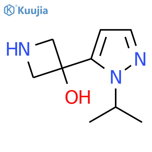 3-1-(propan-2-yl)-1H-pyrazol-5-ylazetidin-3-ol structure
