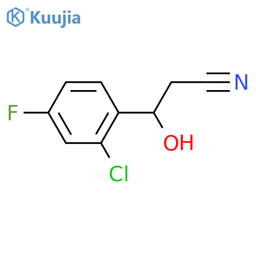 3-(2-chloro-4-fluorophenyl)-3-hydroxypropanenitrile structure