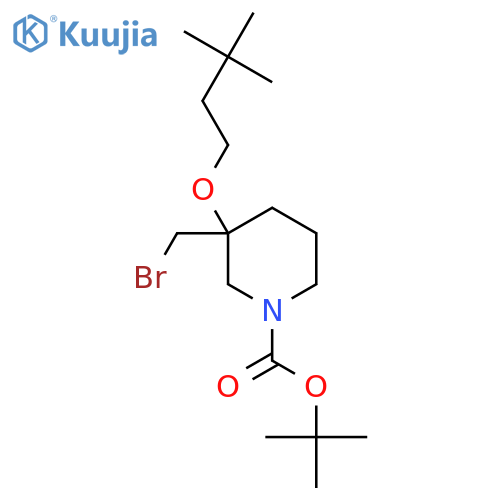 tert-butyl 3-(bromomethyl)-3-(3,3-dimethylbutoxy)piperidine-1-carboxylate structure