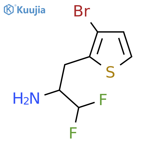 3-(3-bromothiophen-2-yl)-1,1-difluoropropan-2-amine structure
