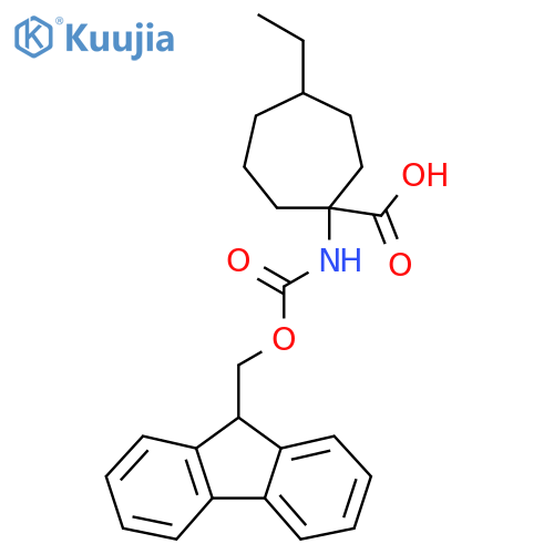 4-ethyl-1-({[(9H-fluoren-9-yl)methoxy]carbonyl}amino)cycloheptane-1-carboxylic acid structure