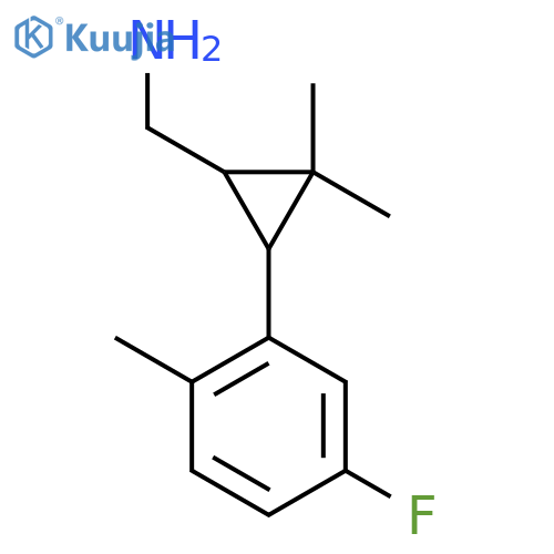 3-(5-fluoro-2-methylphenyl)-2,2-dimethylcyclopropylmethanamine structure
