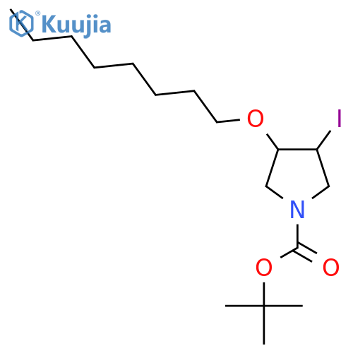 tert-butyl 3-iodo-4-(octyloxy)pyrrolidine-1-carboxylate structure