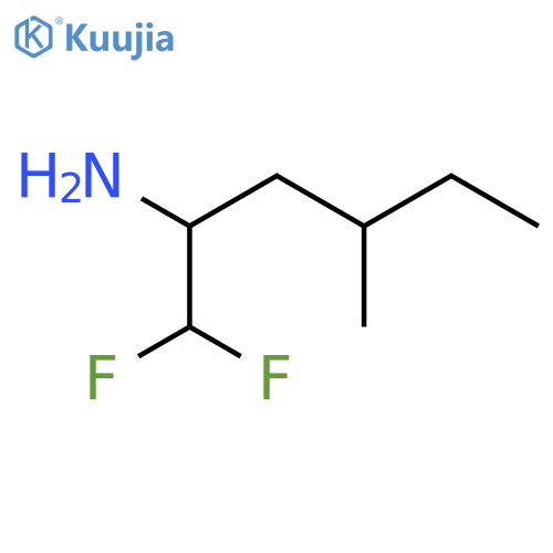 1,1-difluoro-4-methylhexan-2-amine structure